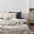 Wide Striped French Linen 4-Piece Duvet Cover Set | Yarn-Dyed | Handmade