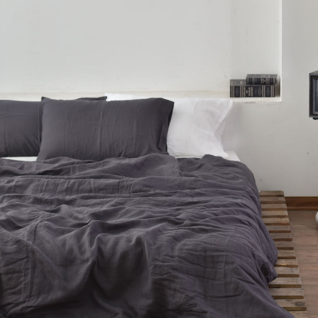 Dark French Linen Pillowcase