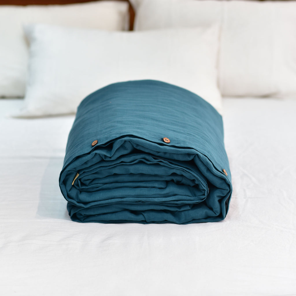 Azure French Linen Duvet Cover | Premium Bedding