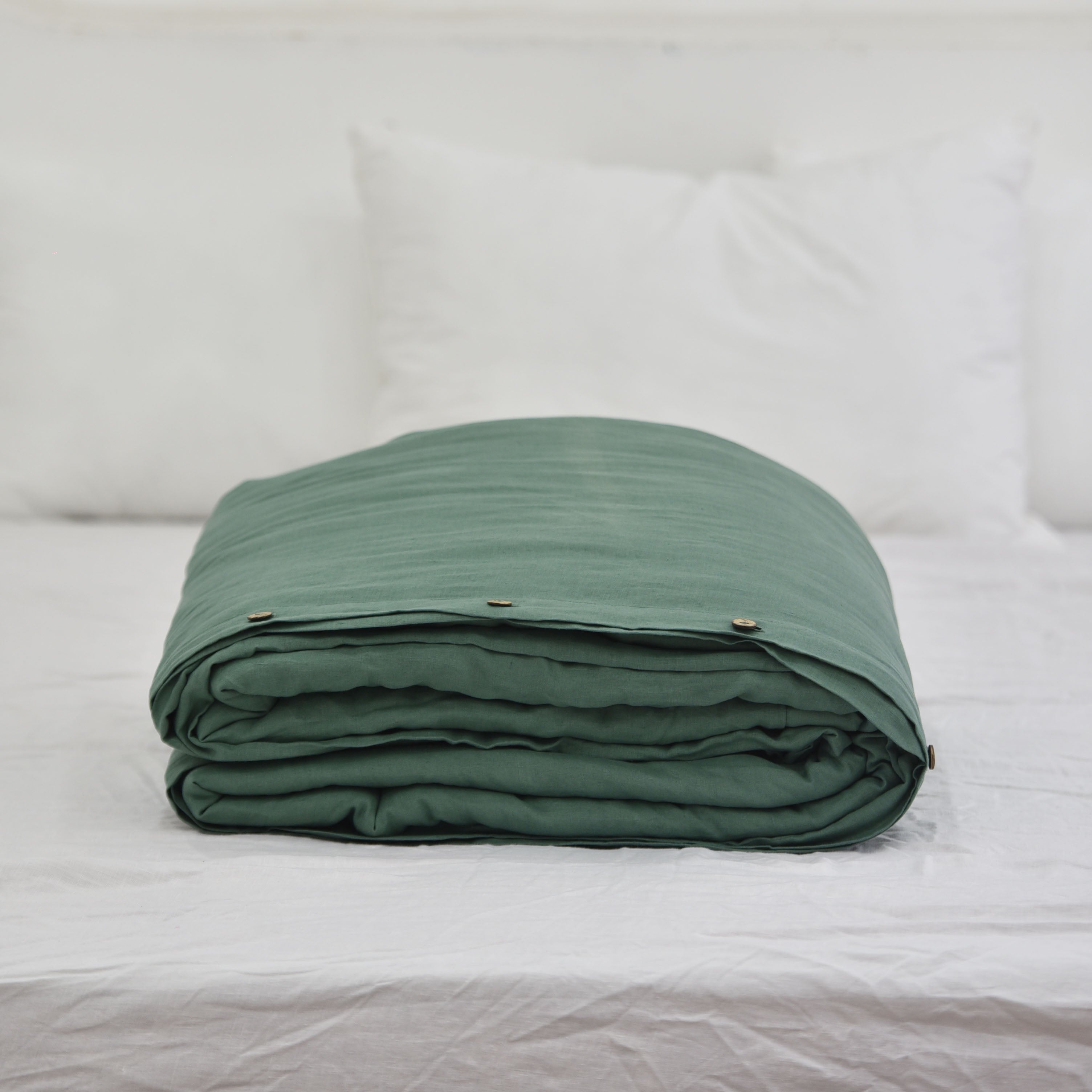 Green French Linen Duvet Cover | 100% French Linen