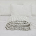Ivory Striped French Linen Duvet Cover | Yarn-Dyed | Handmade