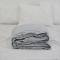 Navy Striped French Linen Duvet Cover | Yarn-Dyed | Handmade