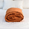 Orange French Linen Duvet Cover - Plain Dyed