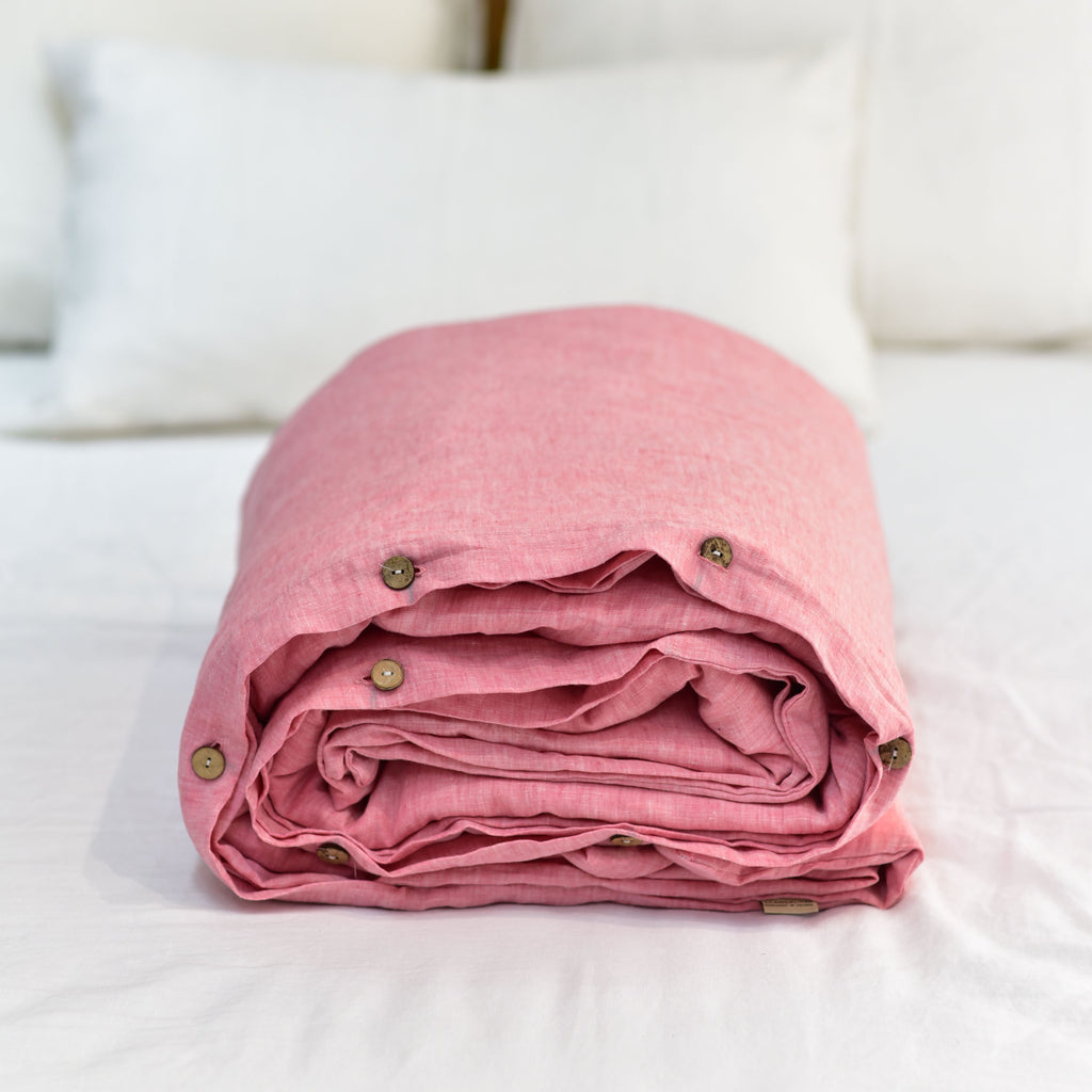 Pink French Linen Duvet Cover | Premium Bedding