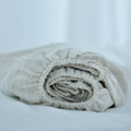 Wide Striped French Linen Fitted Sheet - Yarn-Dyed Deep Pocket