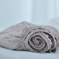 Misty Pink French Linen Bedsheet | Deep Pocket Fitted Sheet