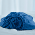 Navy Blue French Linen Fitted Sheet | Premium Linen Bedding