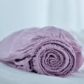 Violet Purple French Linen Fitted Sheet | Premium Linen Bedding