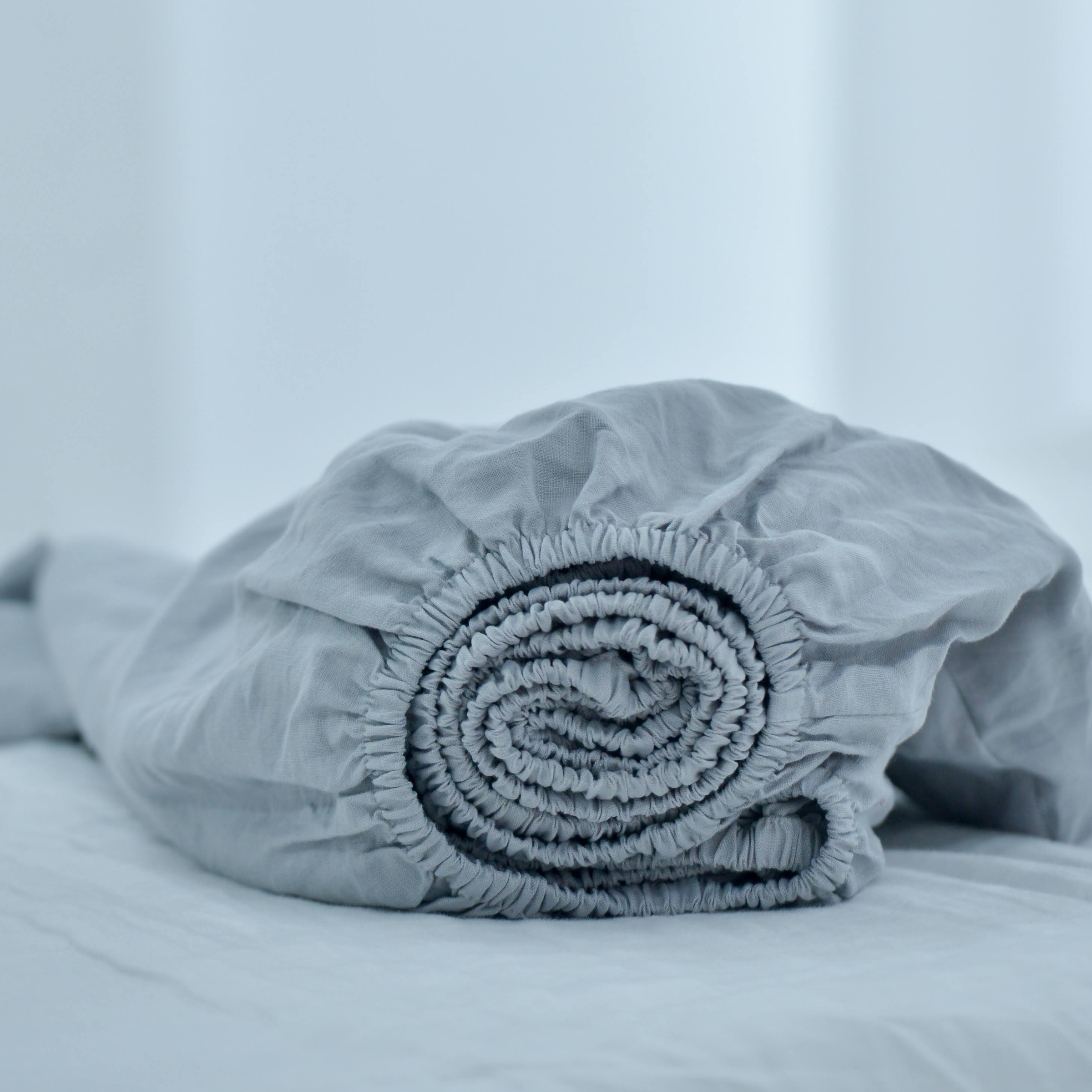 Stone Beige French Linen Fitted Sheet | Premium Linen Bedding