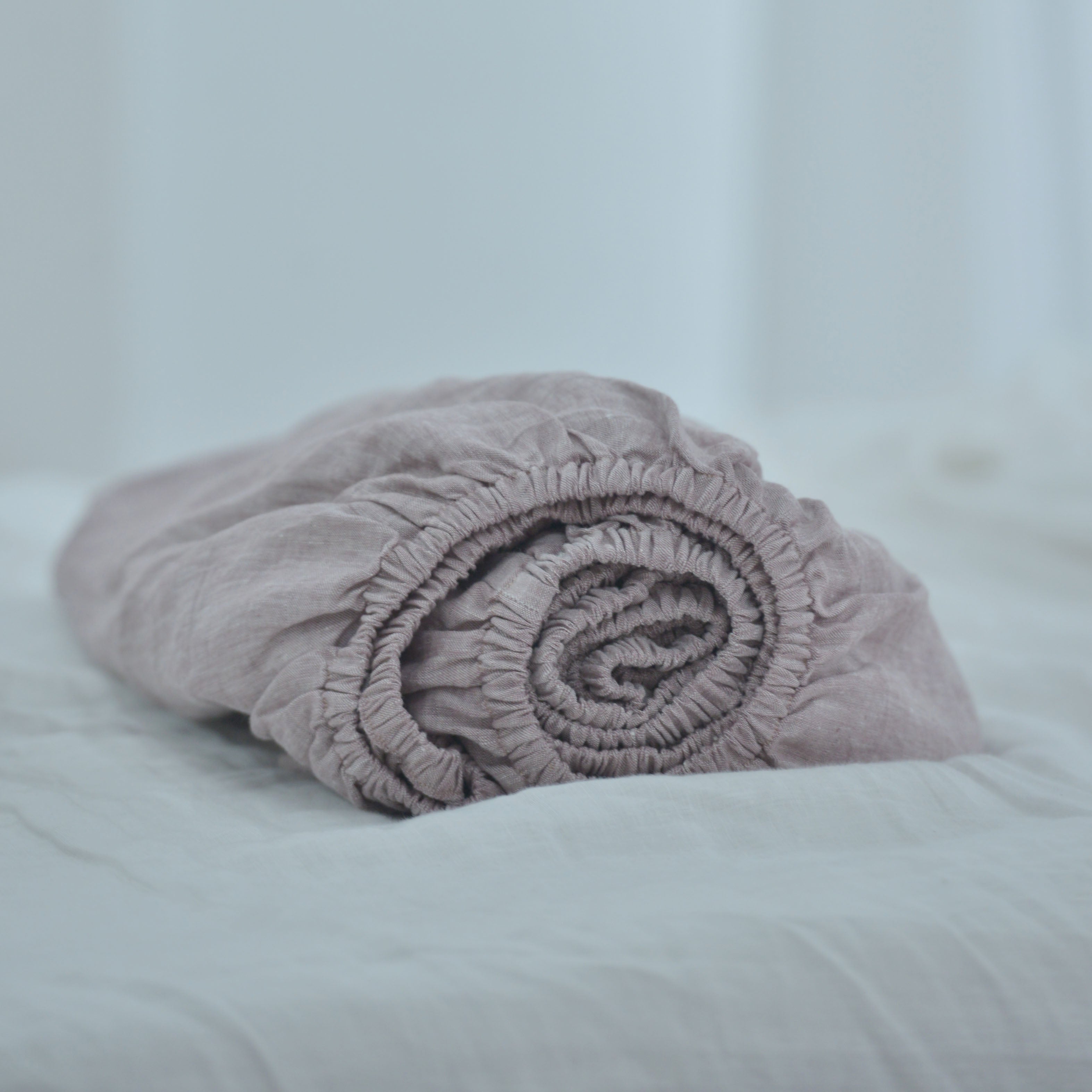 Light Purple French Linen Bedsheet | Deep Pocket Fitted Sheet