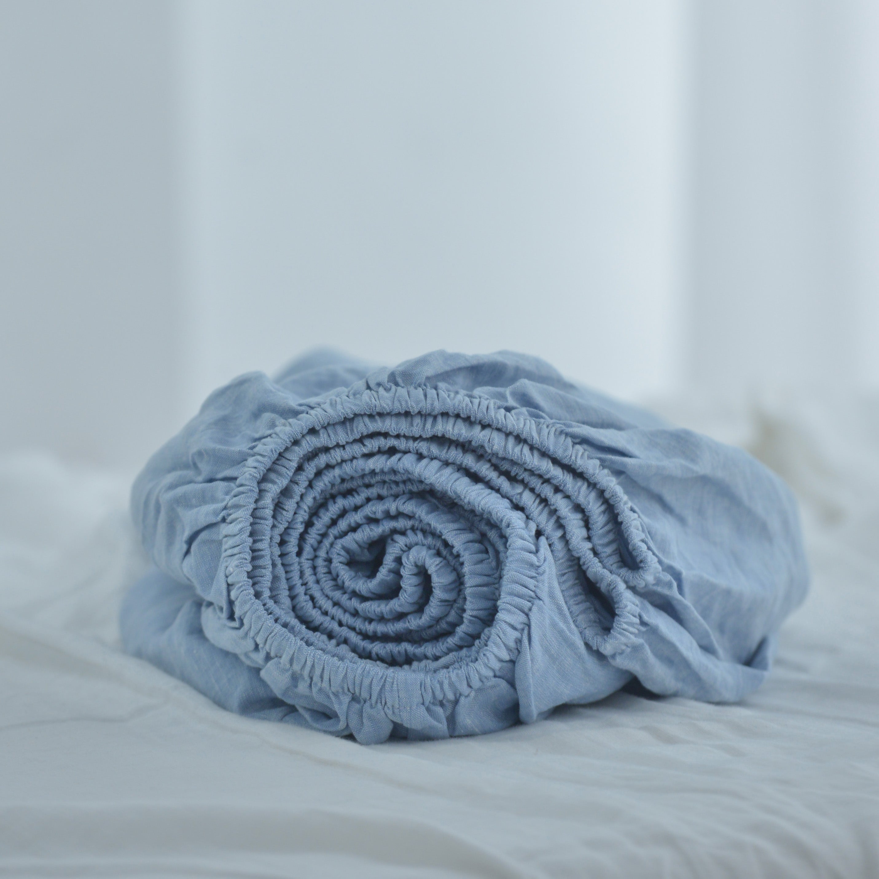 Slate Gray French Linen Fitted Sheet | Premium Linen Bedding