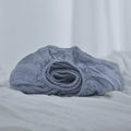 Steel Gray French Linen Fitted Sheet | Premium Linen Bedding