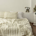 Flax Striped French Linen 4-Piece Duvet Cover Set | Yarn-Dyed | Handmade