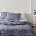 Jean Blue French Linen Duvet Cover Set - Yarn-Dyed 4-Piece