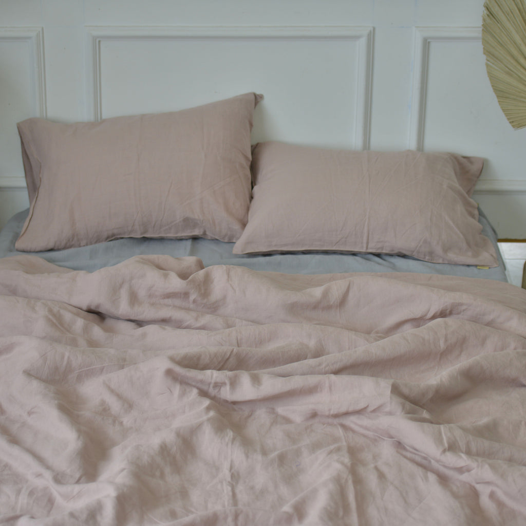 Light Brown French Linen Duvet Cover - Plain Dyeing 17