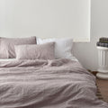 Light Purple French Linen 4-Piece Duvet Cover Set | Yarn-Dyed | Handmade