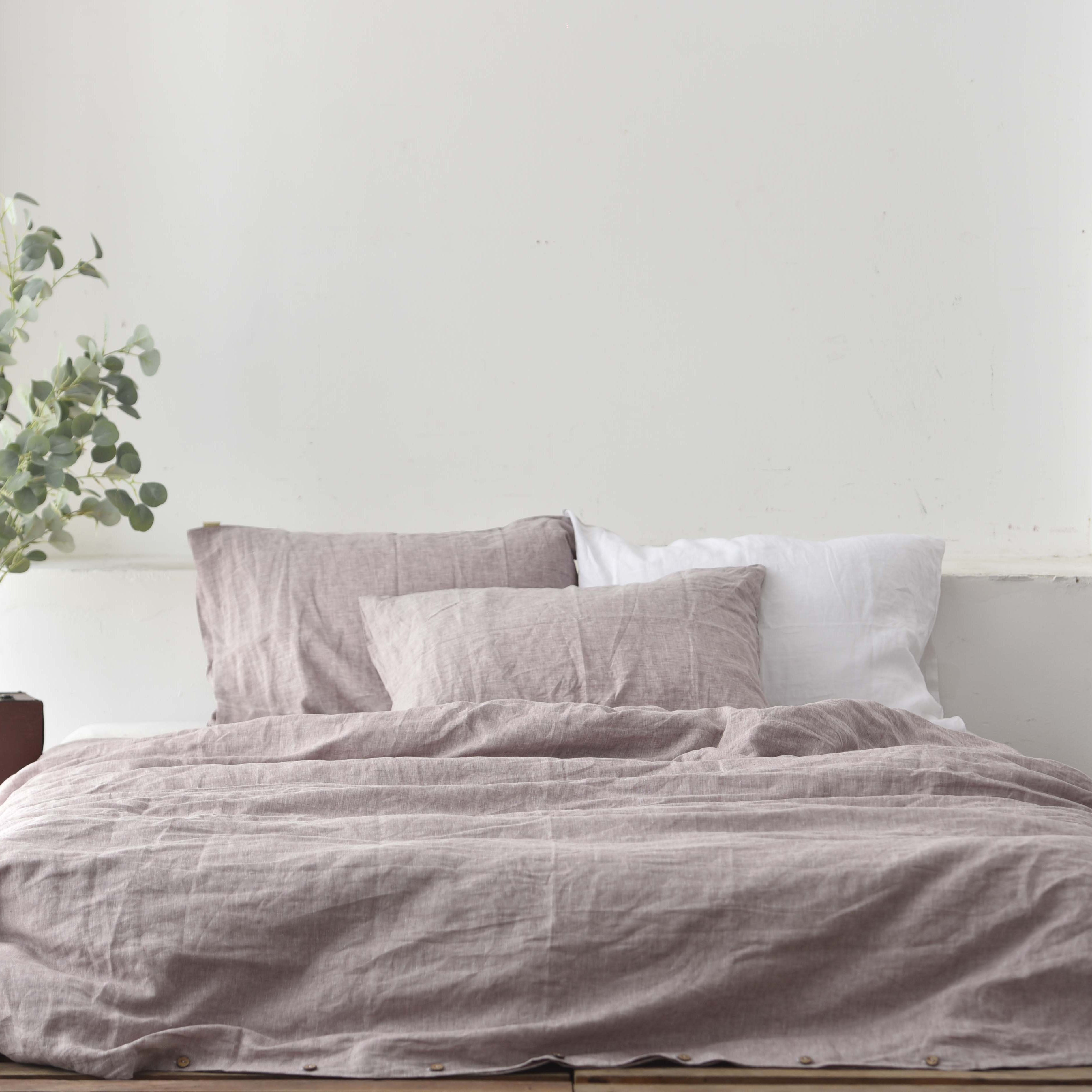Light Purple French Linen Pillowcase | Yarn-Dyed | Handmade