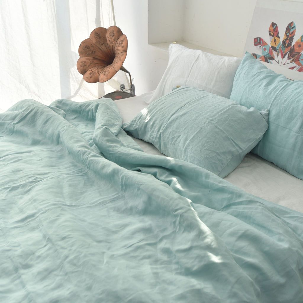 Mint French Linen Duvet Cover | Premium Bedding