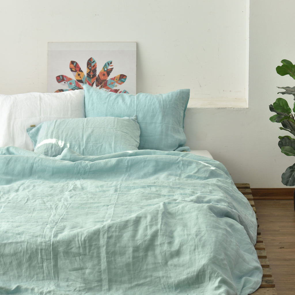 Mint French Linen Duvet Cover | Premium Bedding