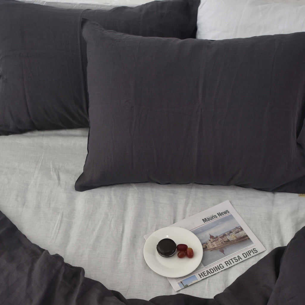 Dark French Linen Pillowcase