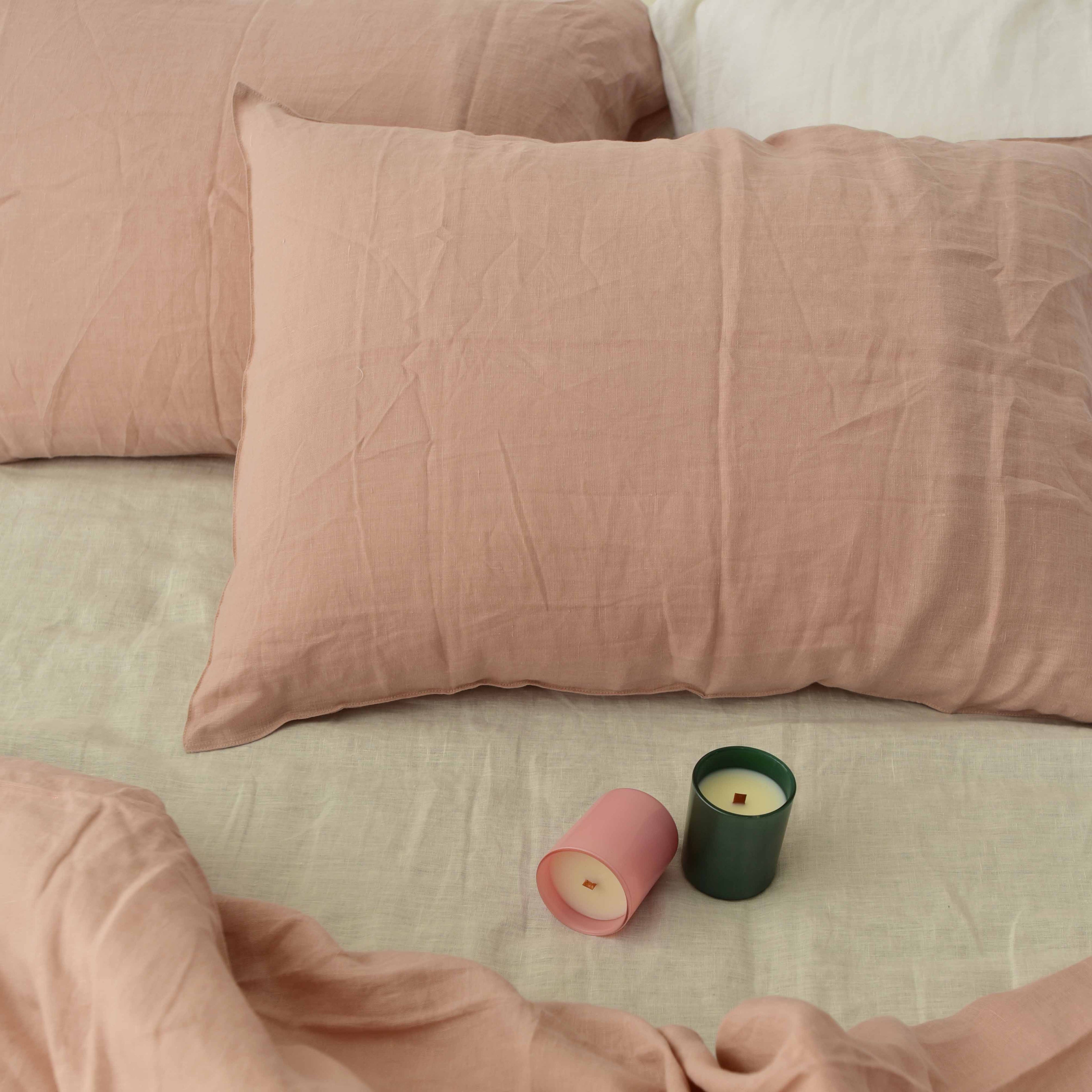 Dusty Pink French Linen Fitted Sheet | Premium Linen Bedding