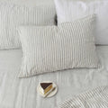 Ivory Striped French Linen Pillowcase | Yarn-Dyed | Handmade