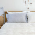 Navy Striped French Linen Pillowcase | Yarn-Dyed | Handmade