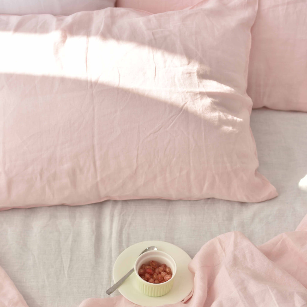 Peach French Linen Pillowcase