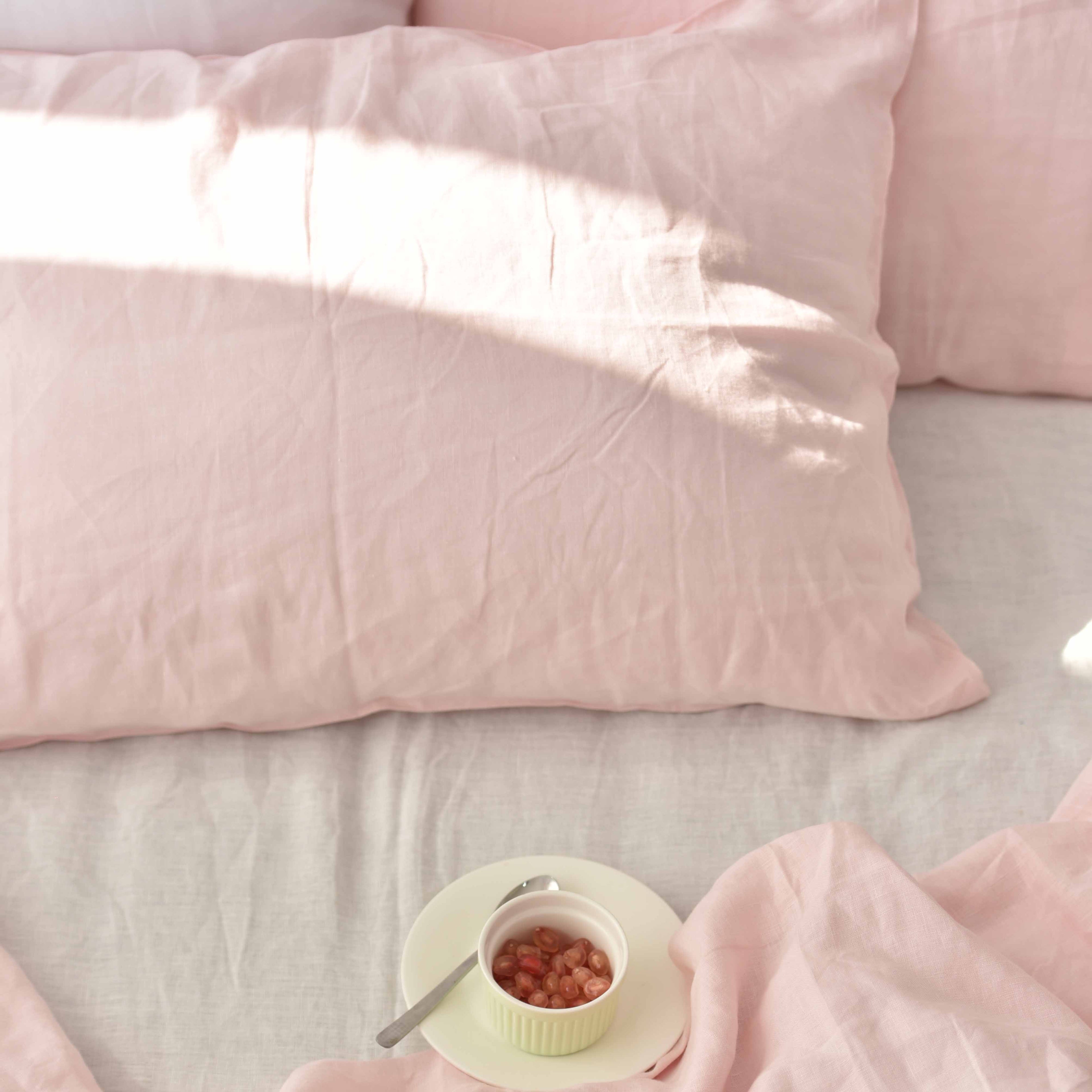 Peach French Linen Pillowcase