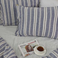 Wide Striped French Linen Pillowcase | Yarn-Dyed | Handmade