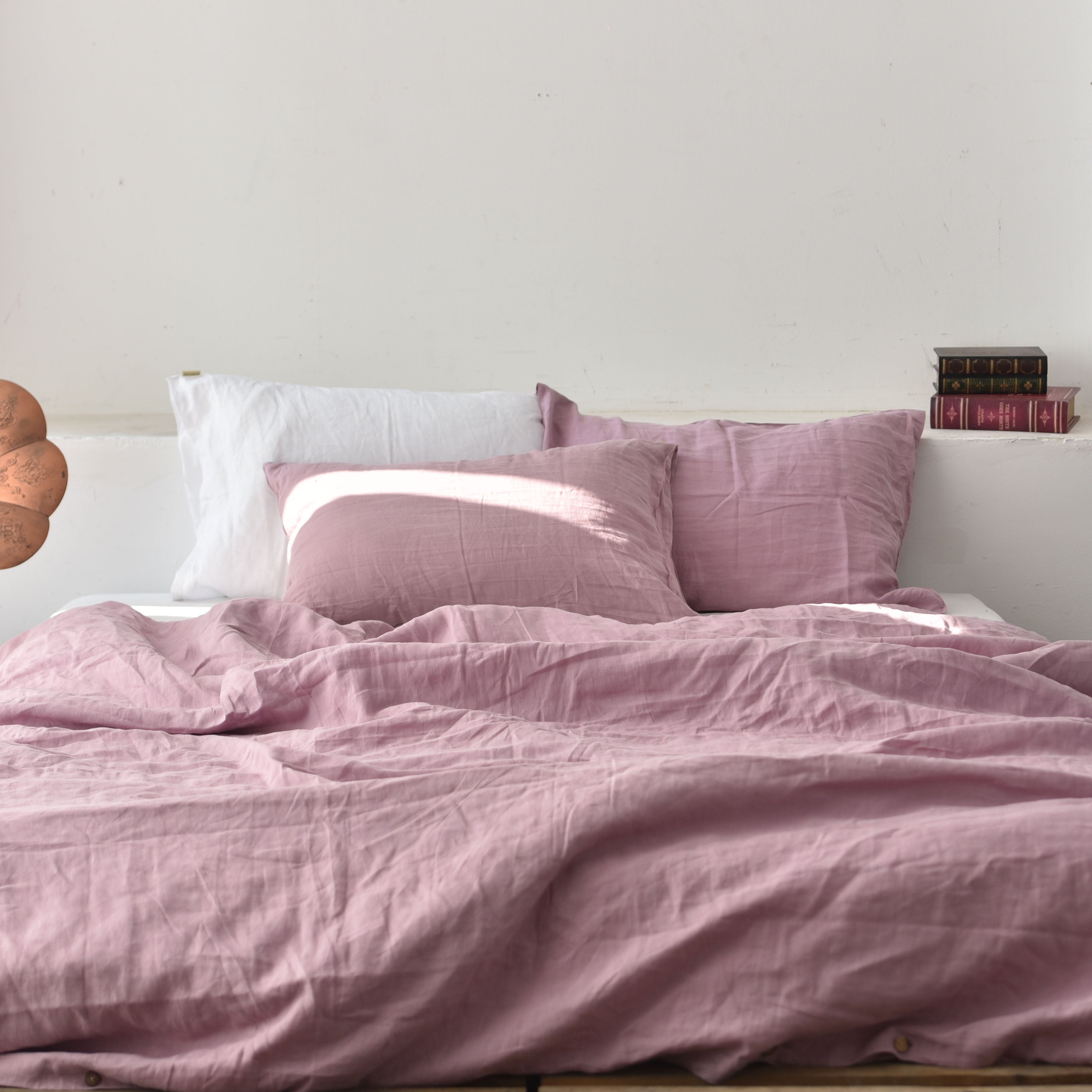 Violet Purple French Linen Fitted Sheet | Premium Linen Bedding