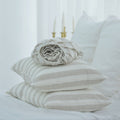 Striped Flax French Linen Fitted Sheet Set - Yarn-Dyed with 2 Pillowcases