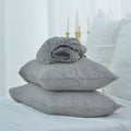 Gray French Linen Fitted Sheet Set - Yarn-Dyed with 2 Pillowcases