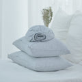 Striped Navy French Linen Fitted Sheet Set - Yarn-Dyed with 2 Pillowcases
