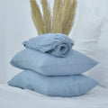 Slate Gray French Linen Fitted Sheet Set - Deep Pocket with 2 Pillowcases