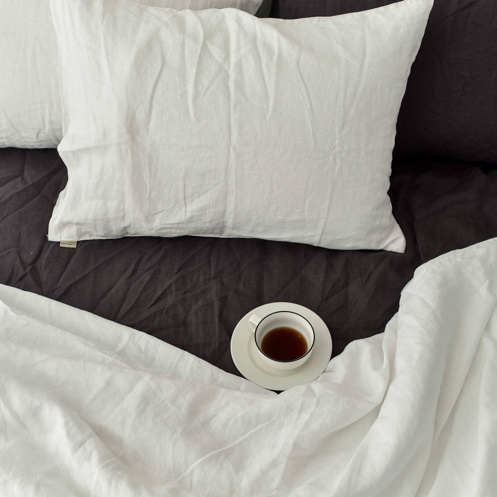 White French Linen Duvet Cover Set - Premium Quality 4-Piece