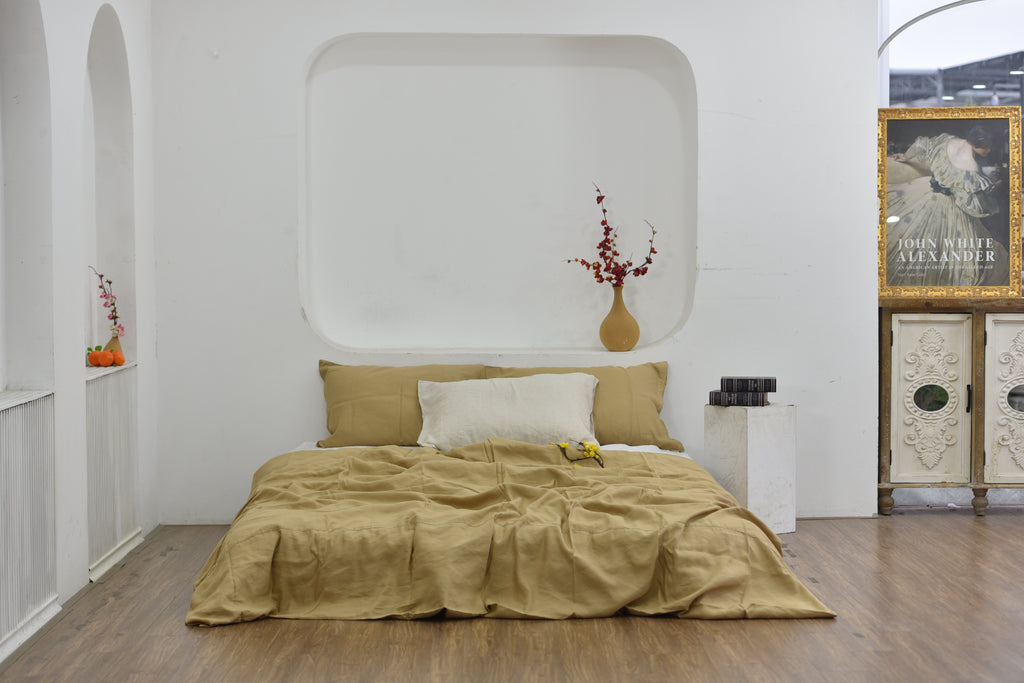 Bamboo Linen Duvet Cover - Sugar | 45% Linen 55% Bamboo Rayon