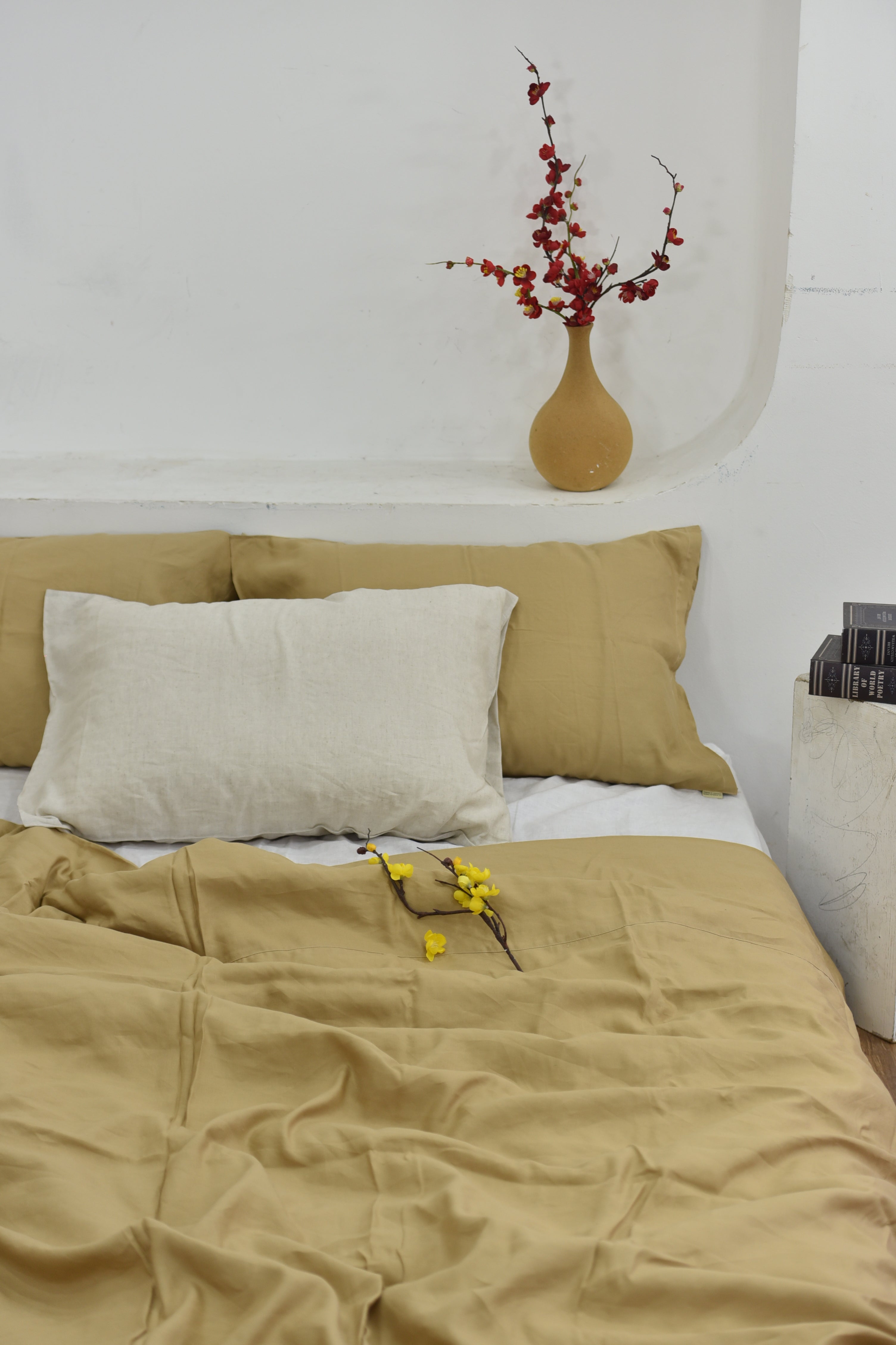 Bamboo Linen Duvet Cover - Sugar | 45% Linen 55% Bamboo Rayon