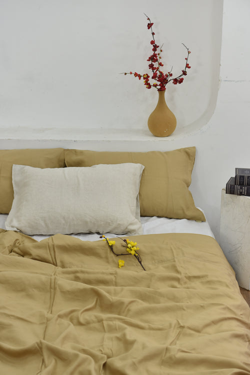 Bamboo Linen Duvet Cover - Sugar | 45% Linen 55% Bamboo Rayon