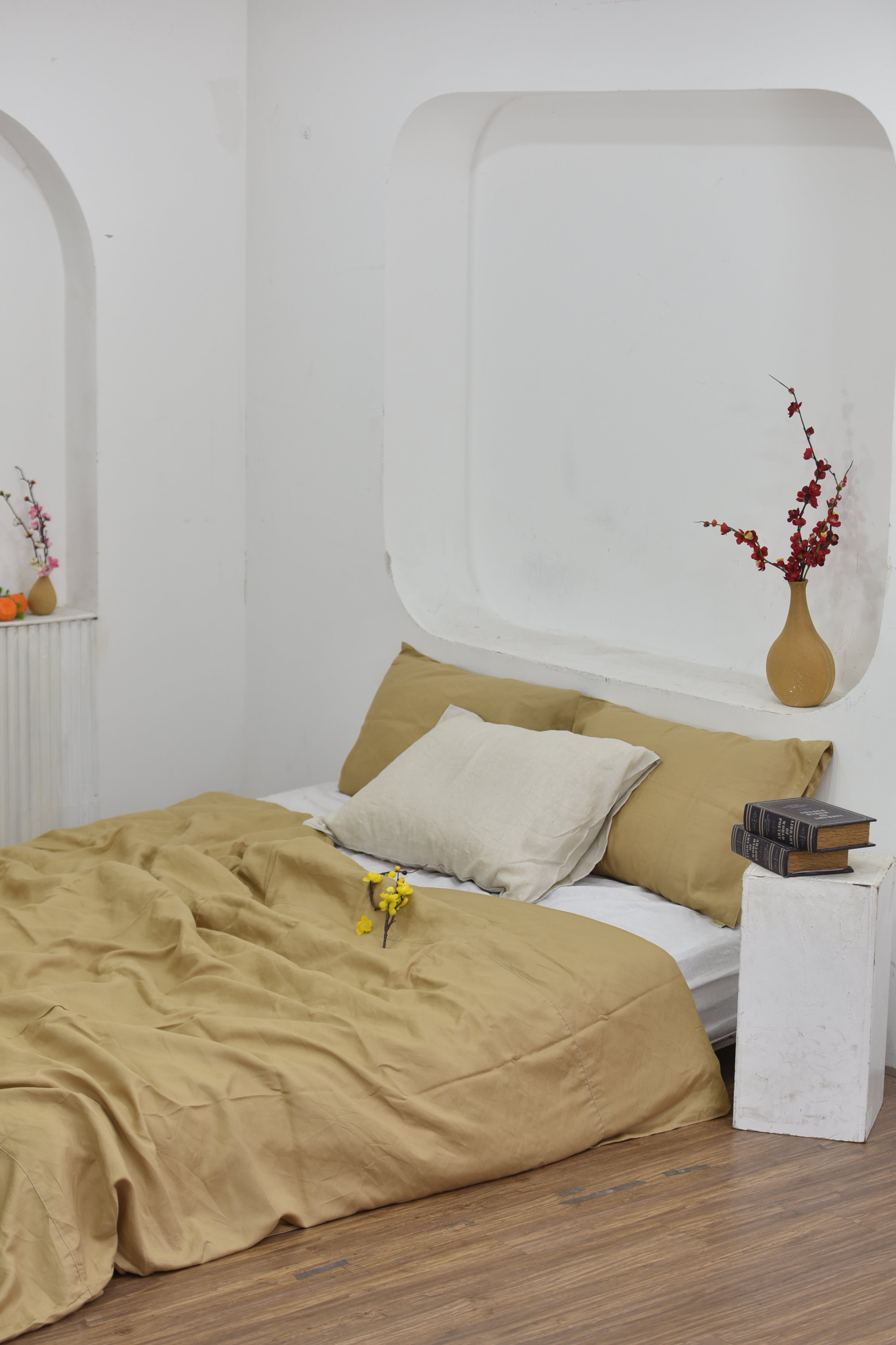 Bamboo Linen Duvet Cover - Sugar | 45% Linen 55% Bamboo Rayon