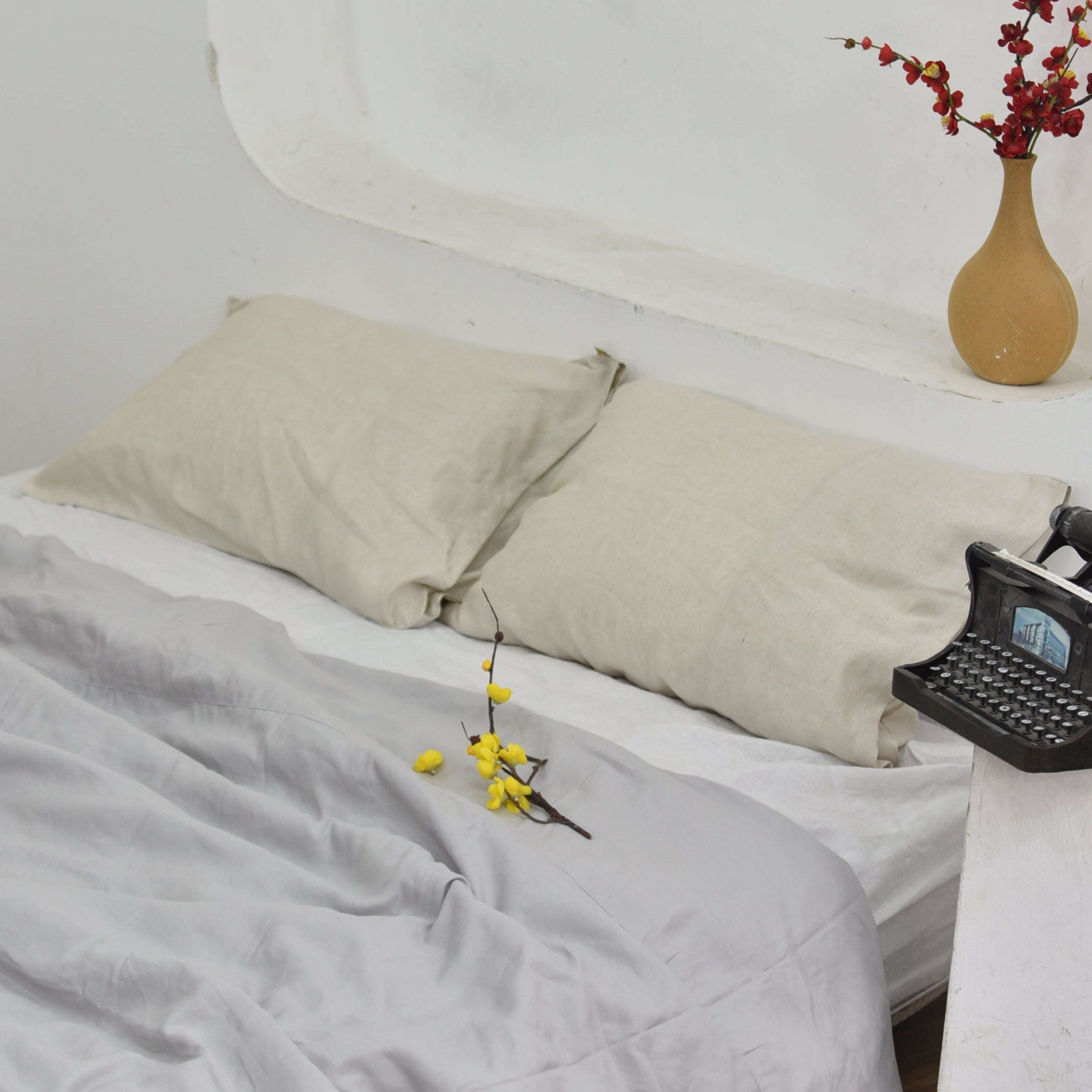 Mauve Bamboo Linen Pillowcases